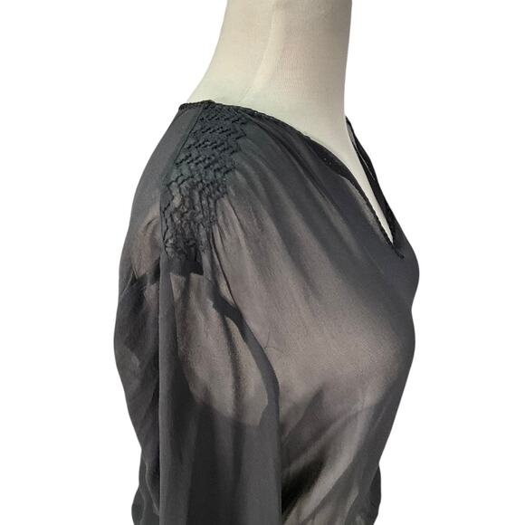 Just Cavalli by Roberto Cavalli Black Sheer Silk Blouse Size 42 Made in Italy - Picture 6 of 14